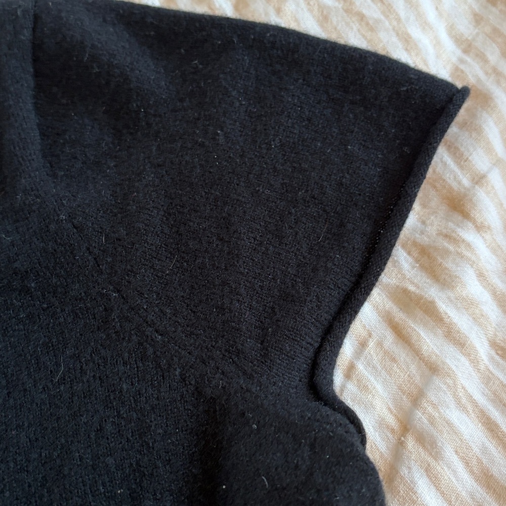 J. Crew Cashmere relaxed t shirt size L black - Picture 6 of 8